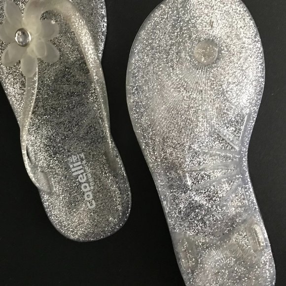 Capelli of New York Kids, Toddler (Age 4-6) Size 12 Clear Glitter Flip Flops - Picture 6 of 7